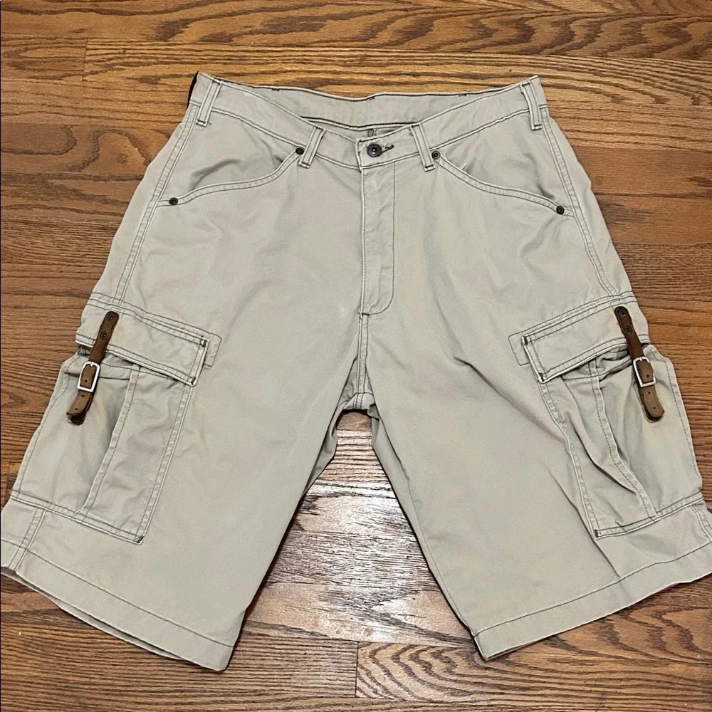 Vintage Polo Jeans Co Freighter Cargo Shorts Men’s 30 Leather Buckle Y2K Hiking